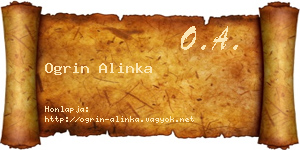 Ogrin Alinka névjegykártya